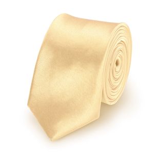 Krawatte Hellgold slim aus Polyester einfarbig uni schmale 5 cm
