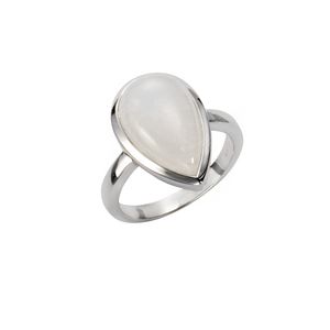 Jamelli Ring 925/- Sterling Silber weiß 058 (18,5) Mondstein irisierend 300270105