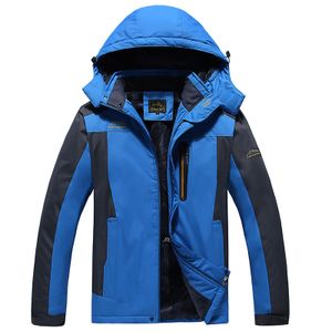 Warme Herren-Skijacke, gefütterte Winterjacke, wasserdichte Funktionsjacke mit abnehmbarer Kapuze