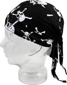 BestSaller 1326 Piraten Bandana Tuch mit Totenköpfen aus 100% Baumwolle, schwarz/weiß
