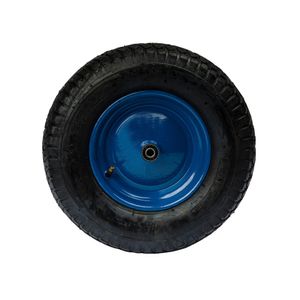 Schubkarrenrad 4.00-8 Ersatzrad Gummirad Reifen Stahlfelge inkl. Achse Blau