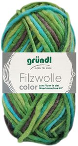50 Gramm Gründl Wolle Filzwolle Color 41 Grün Schwarz Multicolor