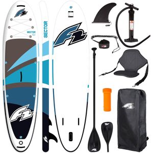 F2 SECTOR 12'2" BLUE COMBO Aufblasbares SUP Board Set – 372x86x15 cm – 180 kg Tragkraft – Kajak-Sitz & 4-teiliges Paddel F2 SECTOR 12'2" BLUE COMBO Aufblasbares SUP Board Set – 372x86x15 cm – 180 kg Tragkraft – Kajak-Sitz & 4-teiliges Paddel
