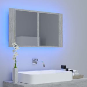 Spiegelschrank Neues Produkt Badschrank Badspiegel mit LED Beleuchtung Betongrau 80x12x45 cm|1120