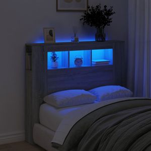 vidaXL LED čelo postele šedé Sonoma 120x18,5x103,5 cm materiál na báze dreva