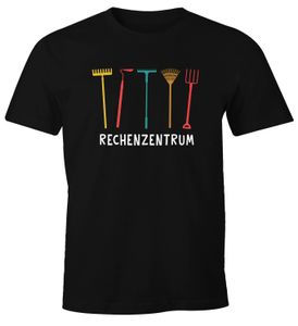 Herren T-Shirt Rechenzentrum Parodie EDV Computer lustig Gärtner Gartenarbeit Fun-Shirt Moonworks® schwarz M