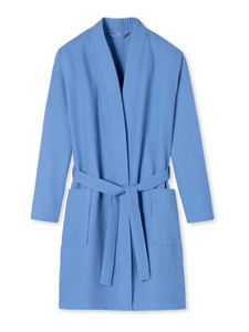 Schiesser Bade-mantel sauna Morgen-mantel Lounge Elegant Kimono blau XL (Damen)