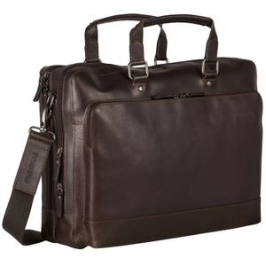 LEONHARD HEYDEN Dakota Zipped Briefcase 2 Compartments Brown