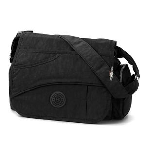 Taška Street Nylonová taška Dámska kabelka cez rameno čierna 32x13x20 OTJ214S