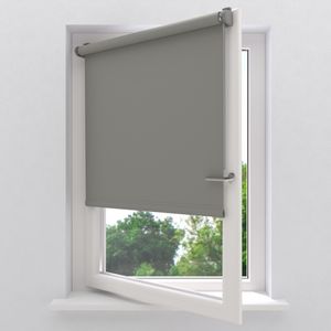 Radeco® Verdunkelungsrollo ohne bohren klemmfix 90 x 220 cm (BxH) grau, fenster rollos für innen, rollo ohne bohren, klemmrollo
