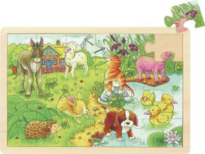 goki 57890 Einlegepuzzle Tierkinder II, bunt (1 Stück)