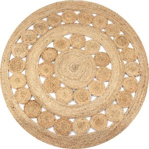 vidaXL Teppich Flechtmuster Jute 120 cm Rund vidaXL Teppich Flechtmuster Jute 120 cm Rund