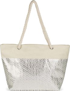 styleBREAKER Damen XXL Große Strandtasche mit Metallic Infinity Muster und Reißverschluss, Schultertasche, Shopper 02012347