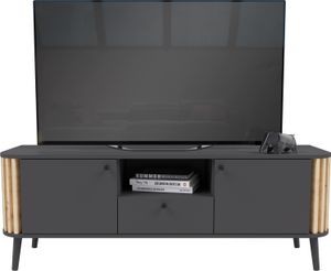 Pure TV Tisch 2 Türen, 1 Schublade, 1 Ablage grau,Eiche Nachbildung.