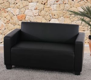 Modular 2er Sofa Couch Moncalieri Loungesofa Kunstleder  schwarz
