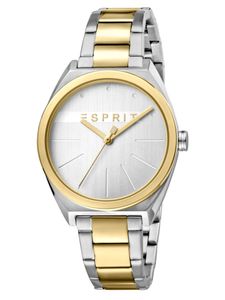 Esprit Slice Two Tone Gold Silver Designer Armbanduhr Damenuhr ES1L056M0075