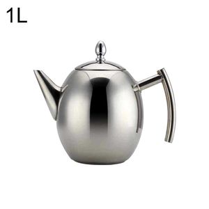 1L/1,5L Edelstahl Kessel Teekanne Tee Tee Kaffeemaschine Küchenzubehör-SilberGröße:1L