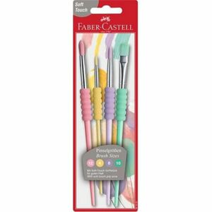 FABER-CASTELL Synthetikhaarpinsel-Set Pastell