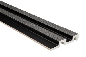 HEXIM Lamellenwand HDPS Polystyrol - Lamellen Wandverkleidung Akustikpaneele Wandpaneele Holz Imitat - (1 Paneel - dunkelgraue Holzstruktur) Altholz Panels