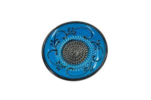 Kaladia Keramik Teller Blau & Schwarz - handbemalte Teller mit schönemNachbildung - Reibeteller -  Spain