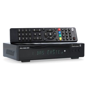 Zehnder HX-2300-VFD Sat Receiver - mit Aufnahmefunktion, AAC-LC, PVR, HDMI, SCART, USB, Coaxial - Alphanumerisches Display, Timeshift, Einkabel tauglich