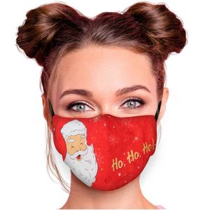 Mundschutz Nasenschutz Behelfs – Maske, waschbar, Filterfach, verstellbar, Motiv Weihnachtsmann Ho, Ho, Ho