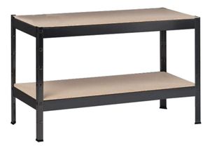 SCHULTE Regalwelt Schwerlastregal mit 2 Holzböden, 43x100x40 cm (HxBxT), Traglast pro Ebene ca. 150 Kg, schwarz-Struktur, Lagerregal, Kellerregal SCHULTE Regalwelt Schwerlastregal mit 2 Holzböden, 43x100x40 cm (HxBxT), Traglast pro Ebene ca. 150 Kg, schwarz-Struktur, Lagerregal, Kellerregal