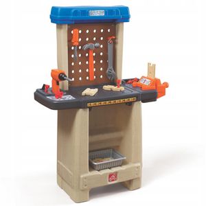 Step2 Handy Helper's Workbench Kinderwerkbank | Werkzeugbank / Werkbank für Kinder mit 22-teiligem Zubehör Set