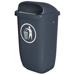Abfallbehälter für den Außenbereich, Inhalt 50 Liter, nach DIN 30713, anthrazit