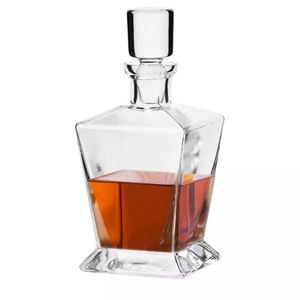 KROSNO Caro Whisky Karaffe mit Stopper, 750 ml, Handgemacht