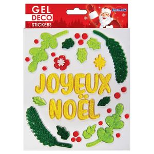 Gel-Sticker Weihnachten für Fenster - Fröhliche Blumenweihnacht