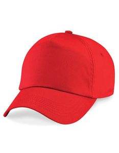 Beechfield , originálna 5-panelová čiapka, jasne červená, jedna veľkosť