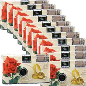 12x 1A PHOTO PORST Einwegkamera Sonderposten Hochzeit Rosen + Ringe