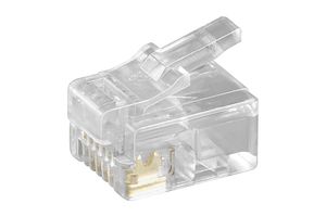 RJ12 Westernstecker für Flachkabel,  6 poligzum Crimpen an Telefonflachkabel, ungeschirmte Version