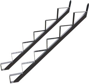 6 Stufen Treppenrahmen Stahl-Treppenwange Treppenholm Geschosshöhe 110cm Grau