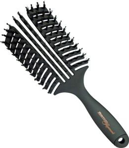 HERCULES SÄGEMANN 9145 Flexy Shape Hair Brush Flexible Gentle Natural Boar Bristle Nylon Pin Detangling Brush for Long Hair