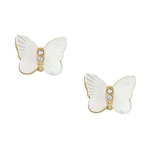 Fossil JF04422710 Damen Ohrstecker Schmetterling Edelstahl Gold weiß Fossil JF04422710 Damen Ohrstecker Schmetterling Edelstahl Gold weiß