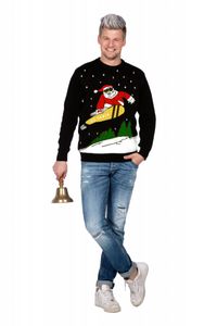 Herren Kostüm Pullover cooler Santa Weihnachtsmann Weihnachten Fasching Gr. XL