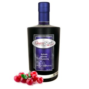 Balsamico Creme Cranberry 0,7L 3% Säure mit original Crema di Aceto Balsamico di Modena IGP.