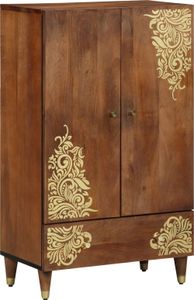 Möbel Highboard 60x33x100 cm Massivholz Mango - CD- & DVD-Regale 4018766