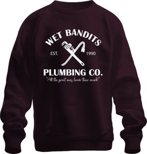 Wet Bandits Plumbing Co. Kevin Home Alone Wet Bandits - Christmas Xmas Uni vianočný sveter, bordová, 3XL