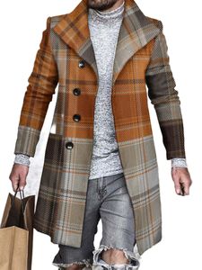 Herren Repel Neck Winter warme Kerbe Outwee Slim Fit Single Breasted Jacke Motivprint,Farbe:Khaki a,Größe:2Xl