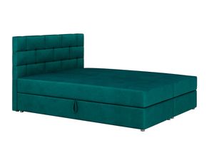 MOB, Manželská postel Boxspring 180x200 cm - Waller (tmavě zelená) (s matrací a roštem)