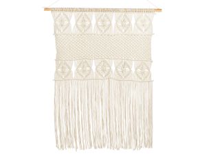 BELIANI Wandbehang aus Makramee Hellbeige im Boho Chic Stil Wanddekoration Wohnzimmer Schlafzimmer