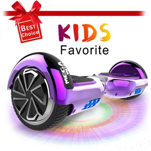 Hoverboard 6.5" Selbstausgleichender Elektroroller Elektro Skateboard mit Bluetooth Lautsprecher LED-Leuchten für Kinder und Erwachsene