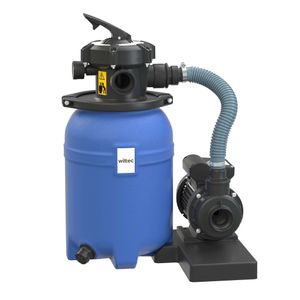 Wiltec Sandfilteranlage 180W mit 14l Filtertank und selbstansaugender Pumpe 9000 l/h, Sandfilterpumpe, Pool-Pumpe