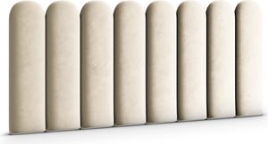 Muralo Polsterpaneel ovales WANDPOLSTER Wandkissen Bettkopfteil Wandpaneel Magic Velvet Creme 2250 20cm x 100cm
