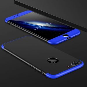 Hülle für iPhone 8 PLUS 360 Grad Schutz mit Displayglas Schutzglas Bumper Cover iPhone 8 PLUS Farbe: Schwarz, Blau