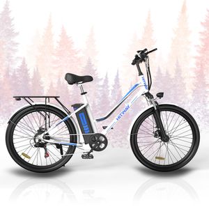 HITWAY 26 zoll einstellbar Elektrofahrrad Elektroroller E-Bike für Erwachsene EU-konform E-Mountainbike 7 Gänge & Hinterradmotor für 25 km/h | Elektrofahrrad , LED Licht & Sportsattel | E-bike