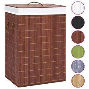 vidaXL Bambus-Wäschekorb mit 2 Fächern Braun 72 L